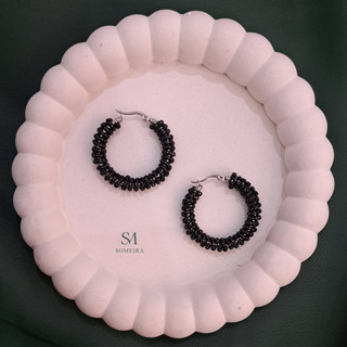 گوشواره دخترانه حله ای مشکی کد ۱۴۱